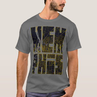 Memphis USA City Map Typografie Gold Art Deco T-Shirt