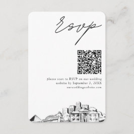 Memphis Wedding RSVP QR Code Small Begleitkarte