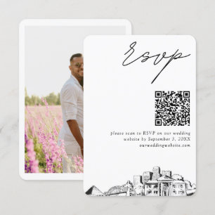 Memphis Wedding RSVP QR Code Small Begleitkarte