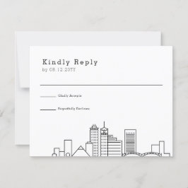 Memphis Wedding | Stilisierte Skyline-UAWG RSVP Karte