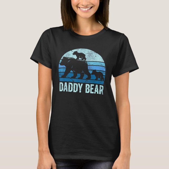 Men 2 Kid Daddy Bar Vater Daddy Bear T-Shirt (Vorderseite)