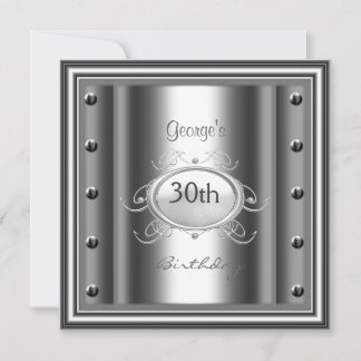 Men 30. Chrome Birthday Party Chrome Einladung
