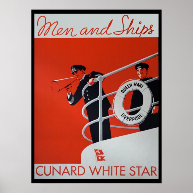 Men and Ships Queen Mary Poster (Vorne)