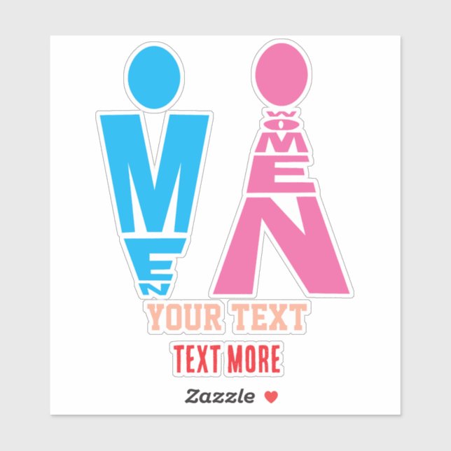 Men and Women Typography Icon Design Aufkleber (Blatt)