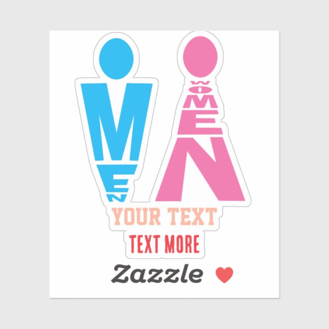 Men and Women Typography Icon Design Aufkleber (Blatt)