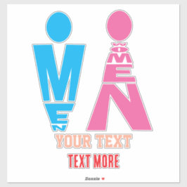 Men and Women Typography Icon Design Aufkleber