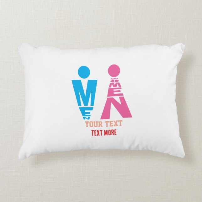 Men and Women Typography Icon Design Dekokissen (Vorderseite)