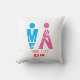 Men and Women Typography Icon Design Kissen