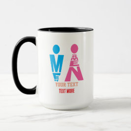 Men and Women Typography Icon Design Tasse