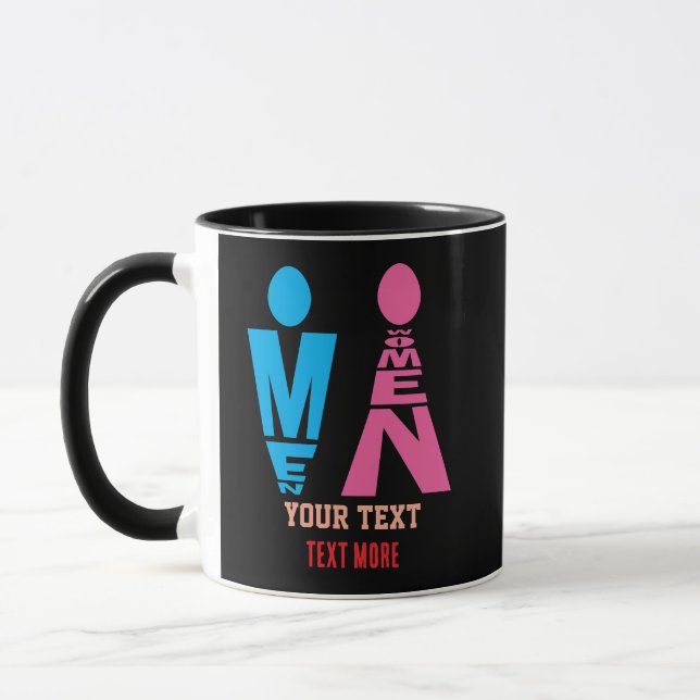 Men and Women Typography Icon Design Tasse (Links)
