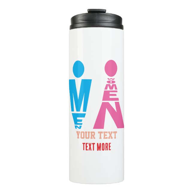 Men and Women Typography Icon Design Thermosbecher (Vorderseite)