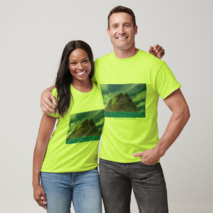 Men Basic Ringer T - Shirt Weiß-Grün