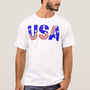 Men Basic T-Shirt - USA in Stars & Stripes