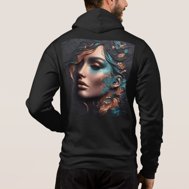 Men Bella+Leinwand Full-Zip - Abstrakt 28 Stunden Hoodie (Rückseite)