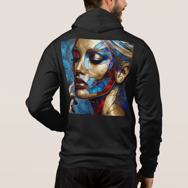 Men Bella+Leinwand Full-Zip - Abstrakt 44 Stunden Hoodie (Rückseite)