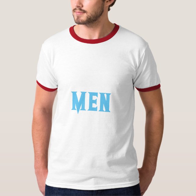 Men Benutzerdefinierter Text Sky Blau Farbe Männer T-Shirt (Vorderseite)