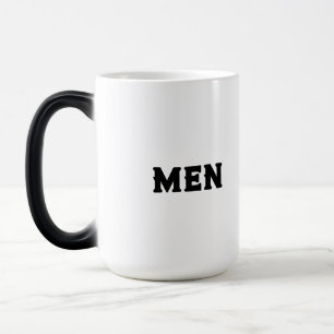 Men Black Color Text Style Morphing Magic Tasse Cu