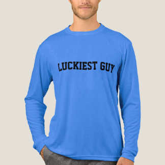 Men Blue "Luckiest Typ" Tri-Blend Shirt