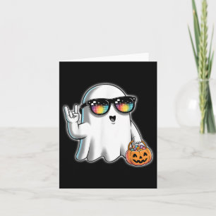 Men Boys Girls Ghost Boo Rock Pumpkin Hallow Karte