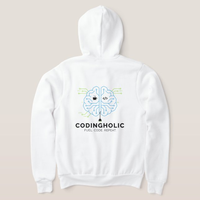 Men Clean Tech Brain Coding Graphic For Coders Hoodie (AblageHinten)