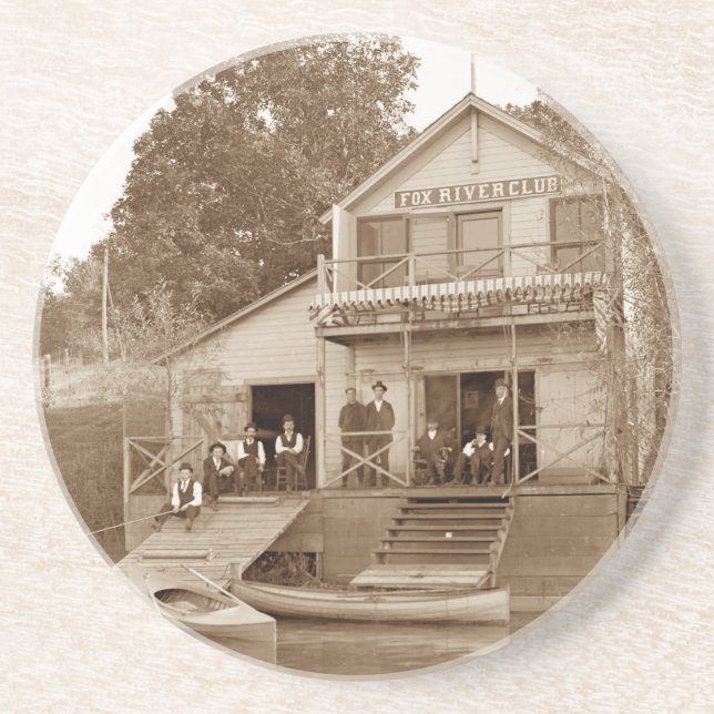Men Club Fox River Club Angeln Elgin Sandstein Untersetzer (Vorne)