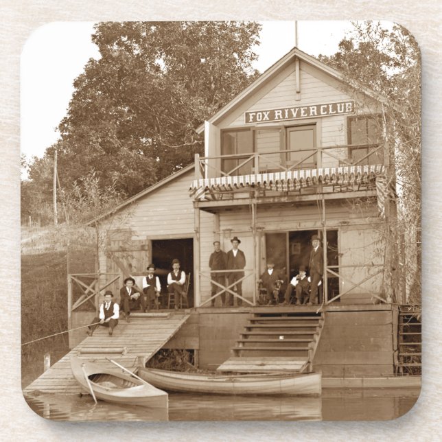 Men Club Fox River Club Angeln Elgin Untersetzer (Vorderseite)