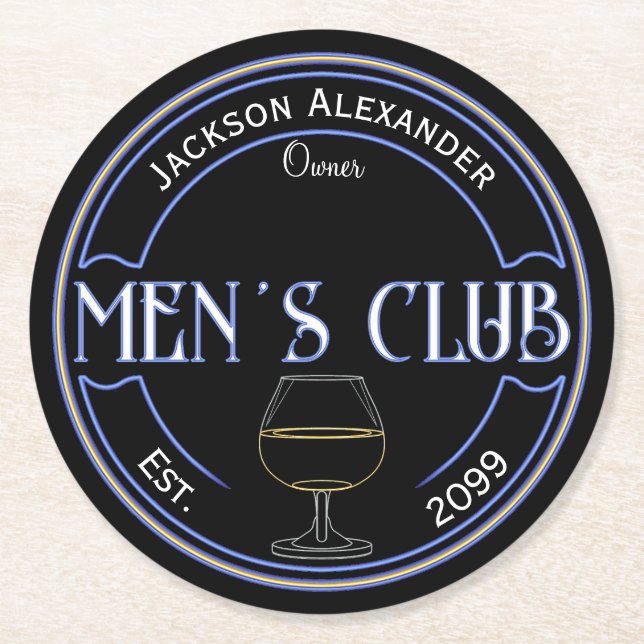 Men Club Man Cave Bar Paper Untersetzer (Vorderseite)
