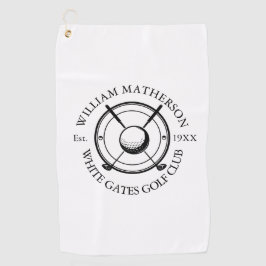 Men Club Player Team Golfer White Sports Modern Golfhandtuch