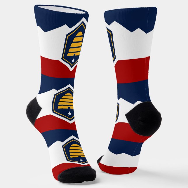 Men crew socks with flag of Utah State, USA Socken (Gewinkelt)