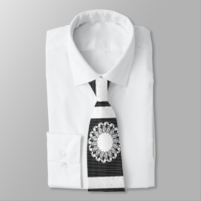 Men Designer Krawatte Black Whtite (Gebunden)