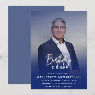 Men Dinner Foto Navy 78. Geburtstag Einladung