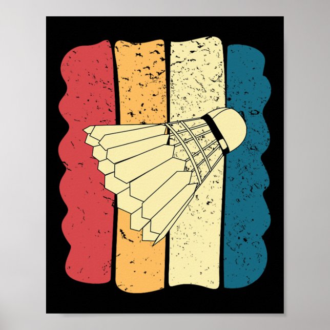 Men Dminton Funny Vintag Funny Gift Idee Poster (Vorne)