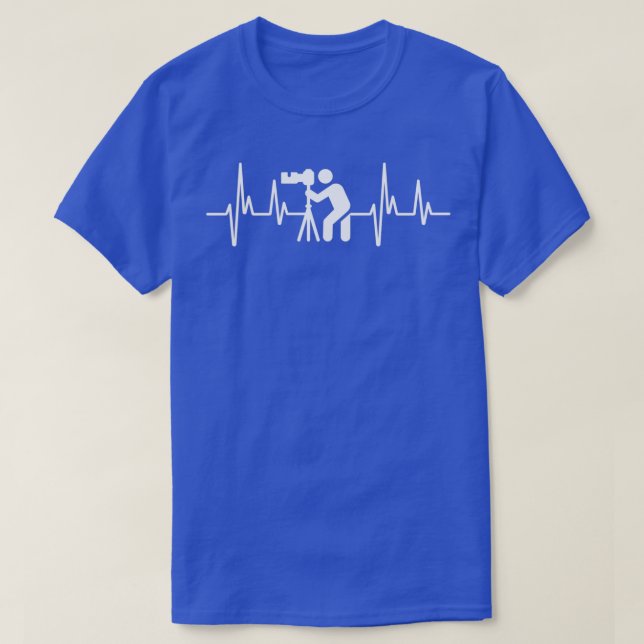 Men Fotograf Professional Heartbeat Line T-Shirt (Design vorne)