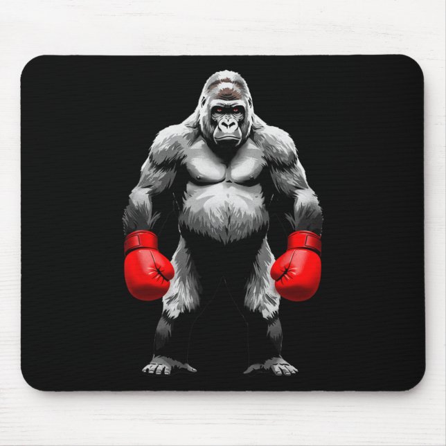Men Gorilla Fighter Boxer Kunst Funny Animal Boxin Mousepad (Vorne)