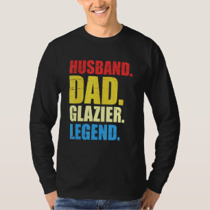 Men Hardworking Glazier Fathers Day Glass Fitter W T-Shirt