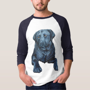 Men Labrador Shirts Blue Dog Art Baseball Jersey