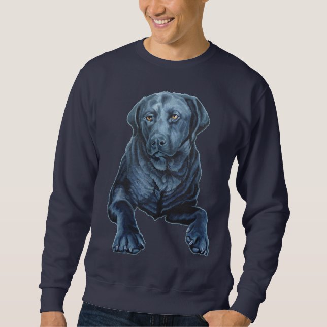 Men Labrador Shirts Blue Dog Art Sweatshirts (Vorderseite)