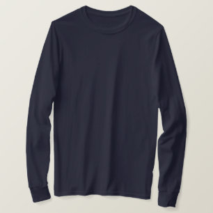 Men Navy Blue Long Sleeve T - Shirt / Anpassen