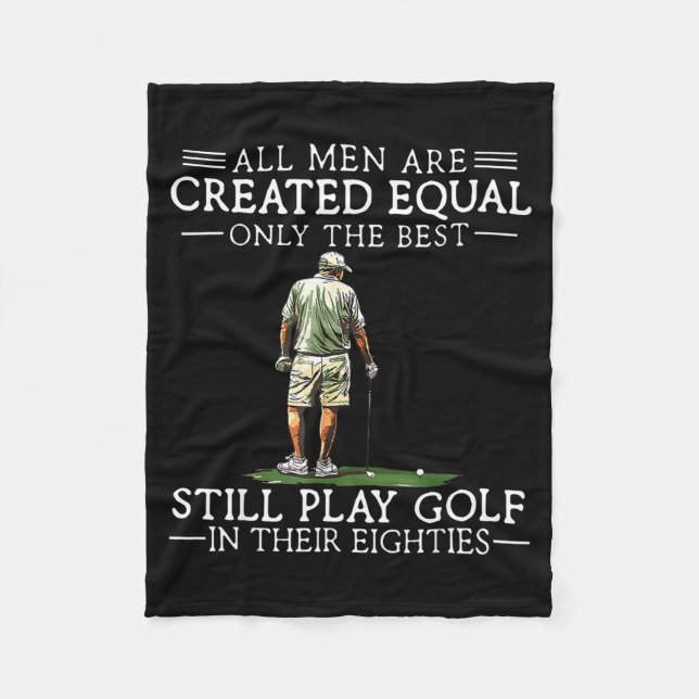 Men Play Golf Eighties Funny Golfer Golfing  Fleecedecke (Vorderseite)