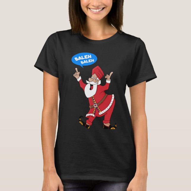 Men Punjabi Indian Bhangra Dancing Santa Singh T-Shirt (Vorderseite)