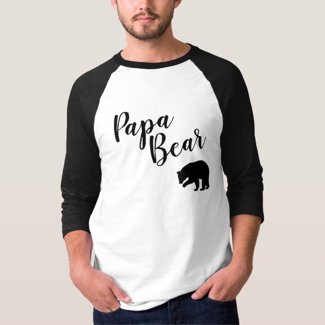 Men Ragland Baseball T Shirt Papa Bear (Vorderseite)