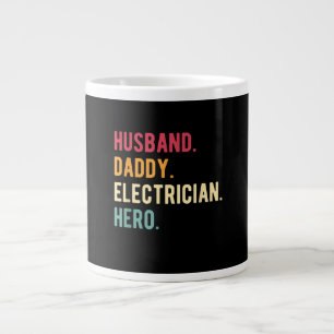 Men’s Husband Daddy Electrician Hero Fars Day Gift Jumbo-Tasse