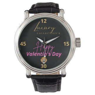 Men’s Vintage Black Leather Strap Watch Armbanduhr