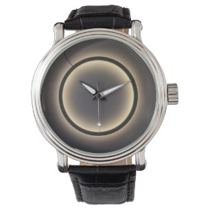 Men’s Vintage Black Leather Strap Watch Armbanduhr