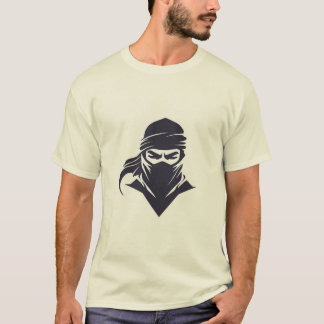 Men’s white t-shirt with modern ninja design