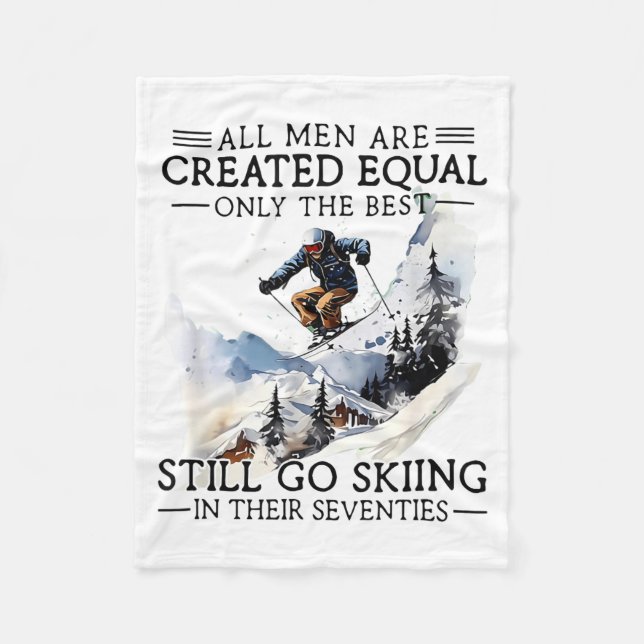 Men Still Go Skiing 70 Winter Srts Lover Skier  Fleecedecke (Vorderseite)