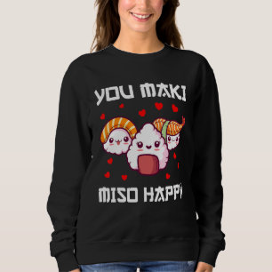 Men Sushi Miso Maki Japan Wasabi Nigiri Fisch Sweatshirt