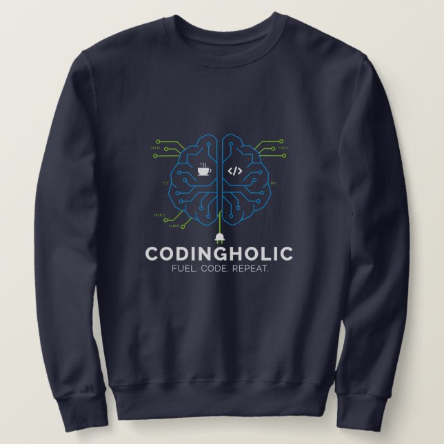 Men Tech Brain Circuit Coding Graphic For Coders  Sweatshirt (Design vorne)