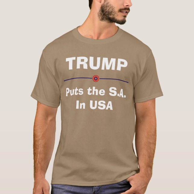 Men Trump stellt die SA in das Shirt der USA (Vorderseite)