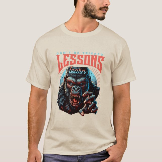Men Wise Gorilla Lessons Learn T-Shirt (Vorderseite)